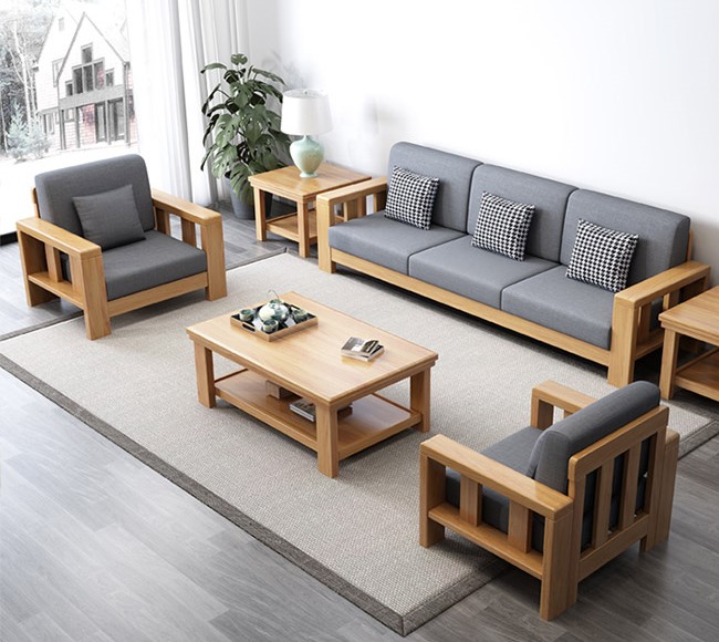 Sofa Gỗ Chữ U Hiện Đại
