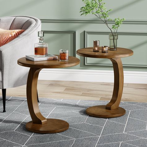 Bàn trà Decor-bàn trà gỗ cong chữ C – Thanh lịch & hiện đại