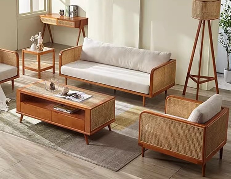 Sofa Gỗ Đan Mây Rattanwood hiẹn đại