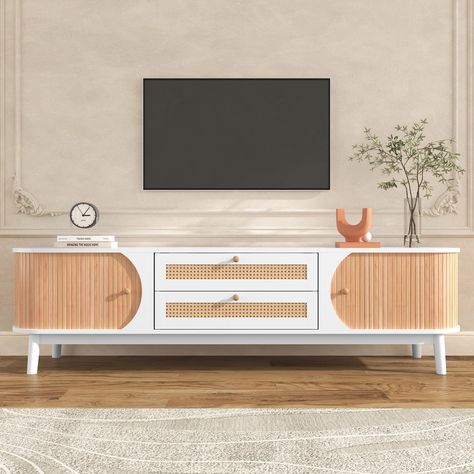 điểm nhấn ấn tượng của Kệ Tivi Gỗ Song Mây Retro