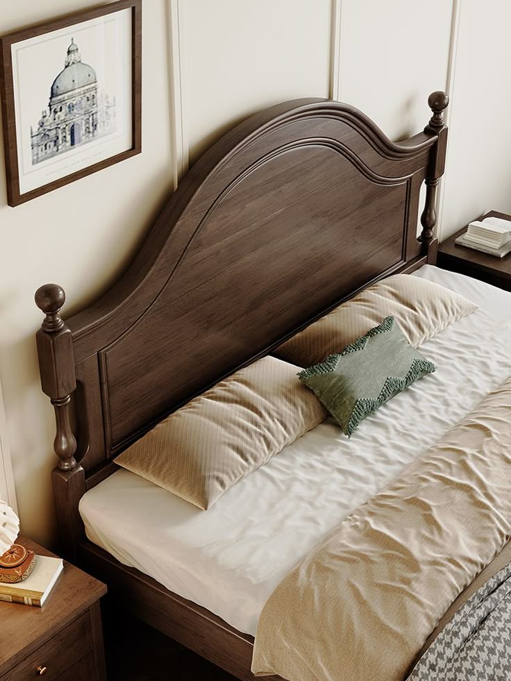 Sự Ấm Áp Của Màu Sắc và Dễ Dàng Kết Hợp của Giường Gỗ Tự Nhiên Kiểu Mỹ