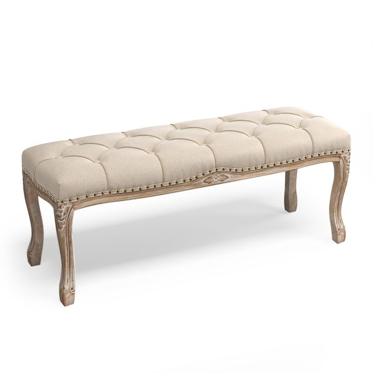 ghế bench tân cổ điển bọc nệm nhấn nút sang trọng