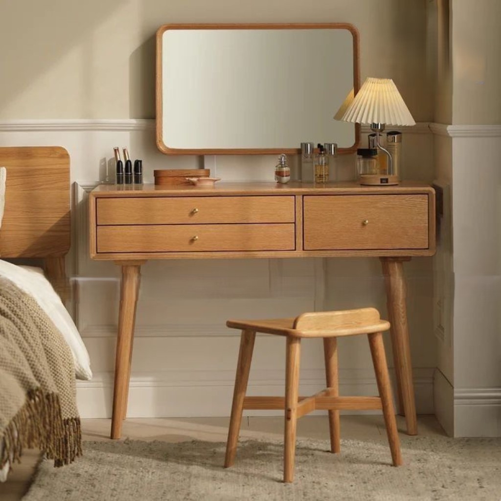 Bàn Trang Điểm Wooden Vanity đơn giản