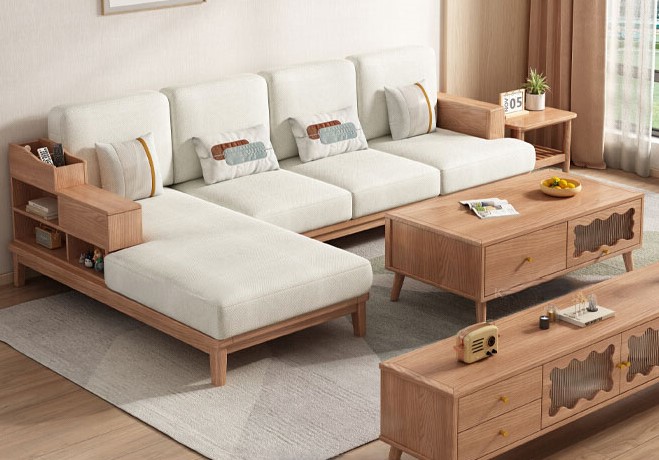 sofa gỗ chữ L