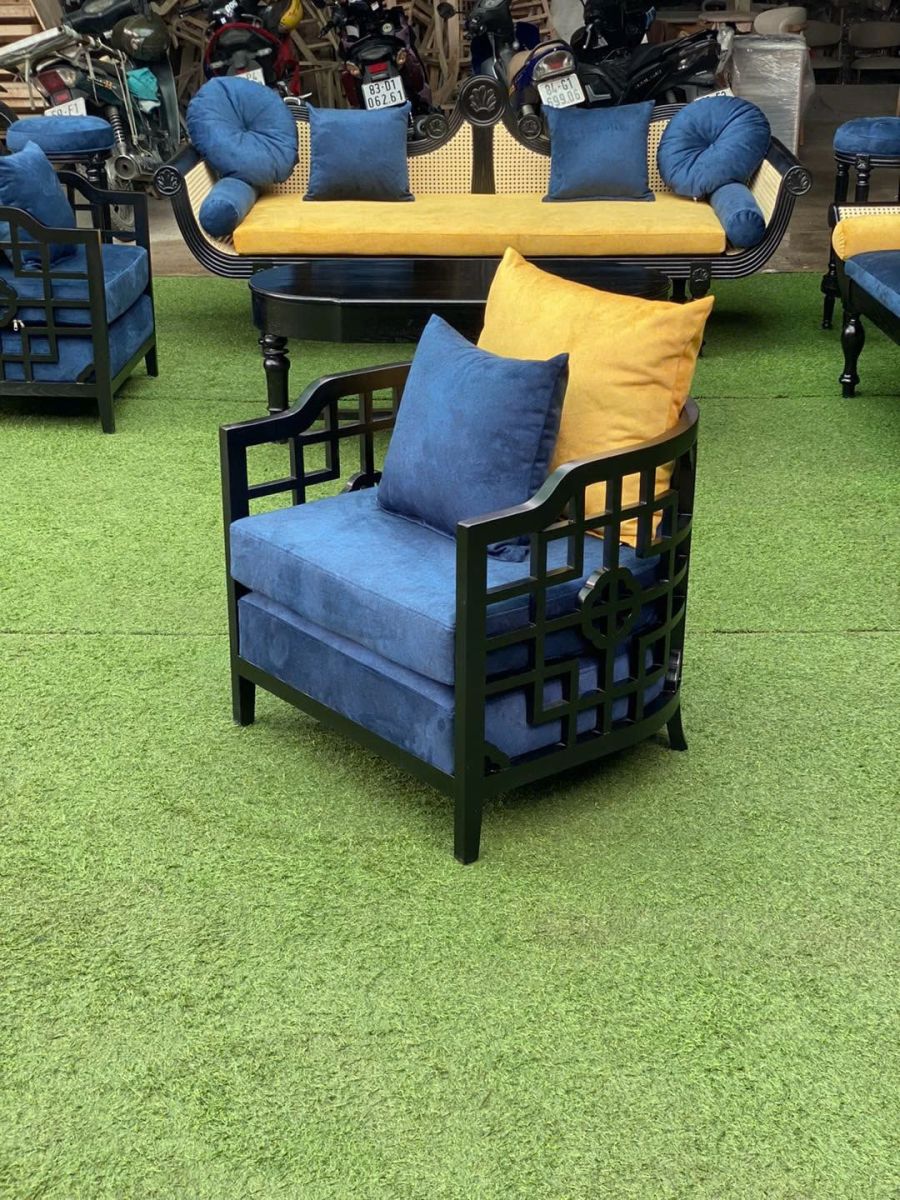 Ghế sofa phòng khách nhỏ Chinoiserie