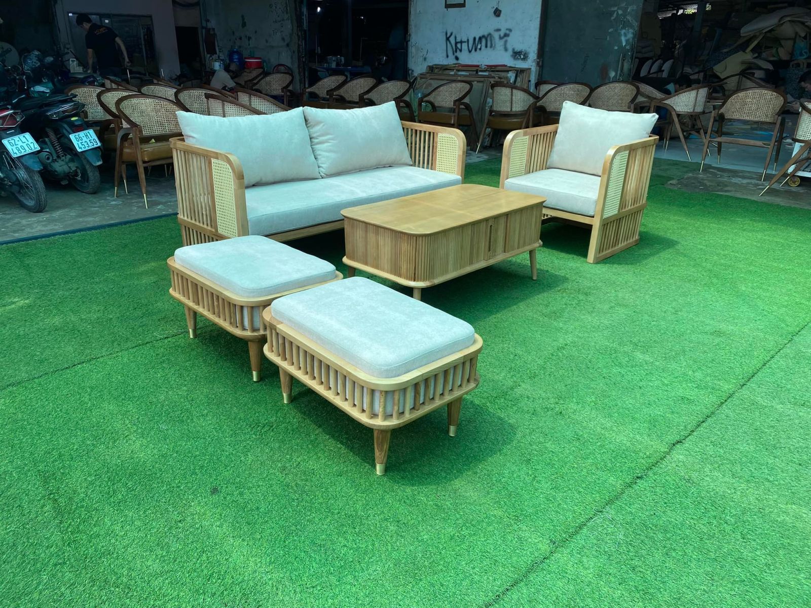 Bộ sofa phòng khách Rustic Indochine