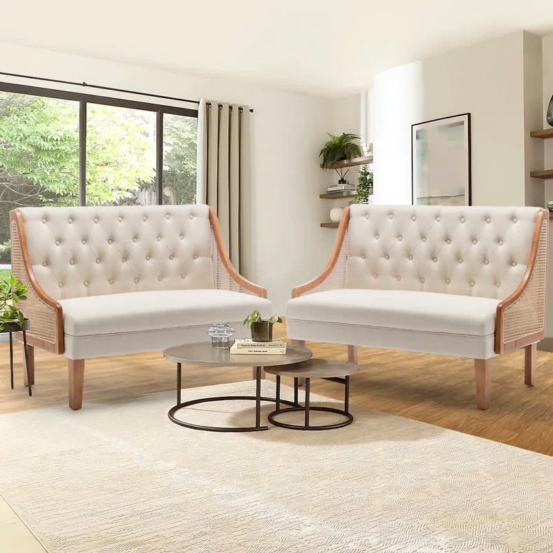 Ghế sofa phòng khách gỗ đan mây