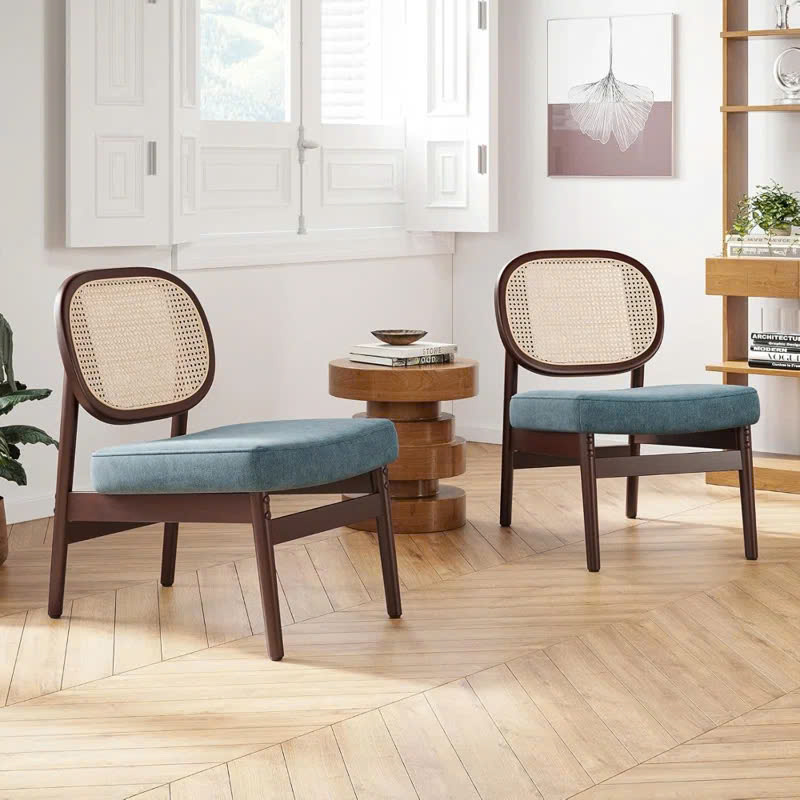 Ghế nhà hàng khung gỗ tựa mây